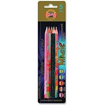 KOH-I-NOOR MAGIC 3406 Jumbo - Lote de 5 lápices con punta multicolor