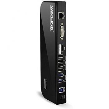 WAVLINK USB 3.0 Universal Docking Station Dual Video Outputs Support HDMI/DVI/VGA con 6 USB Puertos