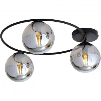Plafón Euluna Ascella, 3 luces, negro/grafito