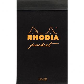 Cuaderno de bolsillo Rhodia 8669C - Líneas horizontales - Negro
