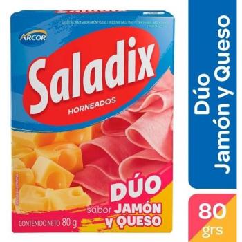 Galletitas Saladas Saladix Duo Jamón y Queso 80 g