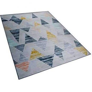 Alfombra Rectangular Multicolor de Poliéster con Patrón Geométrico Distinguido 160 x 230 cm