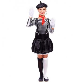 Disfraz de Mimo a rayas para niña