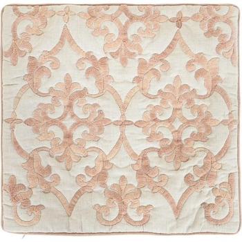 Funda cojín algodón 50x1x50 bordado beige