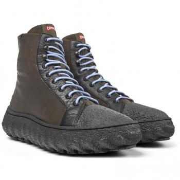 Camper K300405 Ground Ankle Boots - Authentic Leather - Soft Inner Lining - Adjustable Lace Closure - Winter Ready