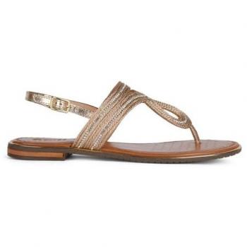 Sandalias Geox Sozy Plus Mujer, Planas, con Membrana Especial, Color Dorado Oscuro