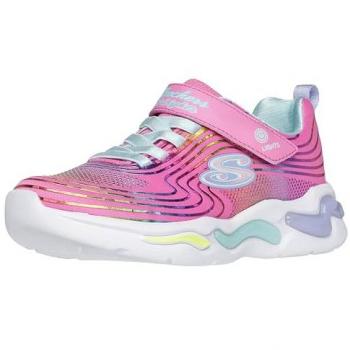 Zapatillas Skechers S Lights Wavy Beams para niña, tipo running bajas con luces multicolor