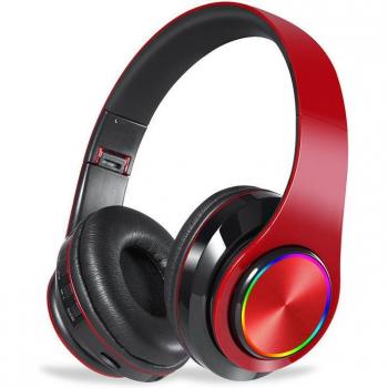 Auriculares inalámbricos para juegos con cancelación de ruido, micrófono y luces LED multicolores para TV y música en PC
