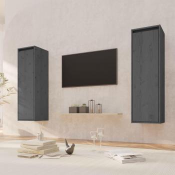 Perchas grises de madera maciza de pino, 2 piezas, dimensiones 30x30x100 cm
