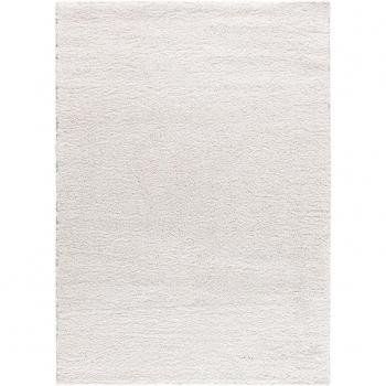 Alfombra Atlas Estilo Shaggy Liso en Blanco - 60X120, 120X180, 160X230, 190X290 cm