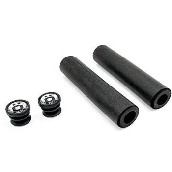 Puños de bicicleta MTB de silicona TÖLS, 130mm, antideslizantes, color negro, incluye pack de 2 empuñaduras y 2 tapones
