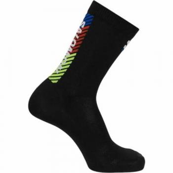 Calcetines de Senderismo Salomon X Ultra Crew Negro y Verde Profundo