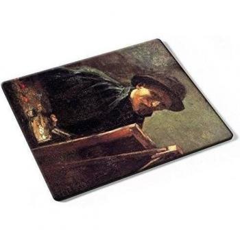 Van Gogh - Self Portrait With Dark Felt Hat At The Easel, Designer Almohadilla del Ratón Mouse Mouse Pad con Diseño Colorido. Auténtica Alfombrilla de 250 x 190 mm. Tamaño Ideal de Media para el Uso Diario.