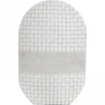 Jarrón de resina blanco estilo moderno con medidas 30x10x45 cm