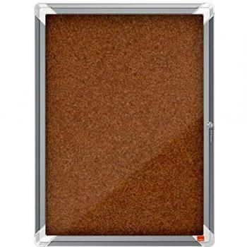 Nobo Vitrina de Corcho para Interiores con Cerradura para 4 Hojas A4, Premium Plus, Marrón, 1902561