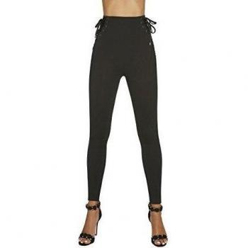 Bas azul Legging Luxe push-up con laçage corsé/cinturón adelgazante, talla L
