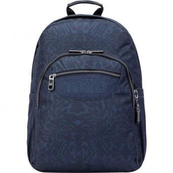 Mochila Escolar Totto Adaptable a Carro Geometric Acuareles Azul y Negro