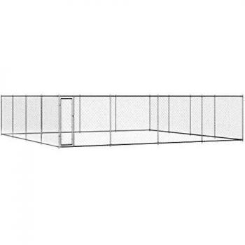 vidaXL Outdoor Dog Kennel Galvanised Steel 760x760x185 cm