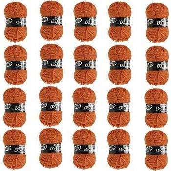 Hilo de Acrilico Ovillo de Lana para Tejer Crochet Ganchillo o Punto Torrijo SONATA 30g, Ovillo de Lana Suave Acrílica para Tejer | 20 Unidades, Color 1555-COBRE