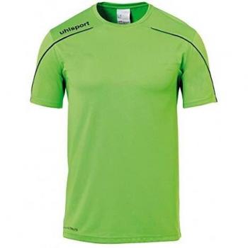 uhlsport Stream 22 Shirt Shortsleeved Camiseta De Entrenamiento, Hombre, Verde Fluor/Negro, 164