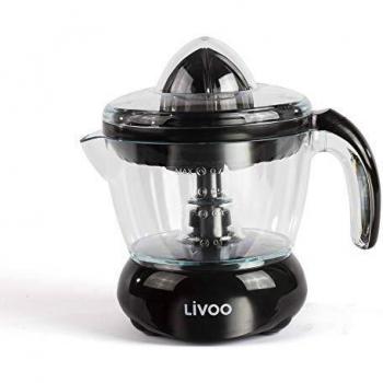 Livoo DOD131N - Exprimidor eléctrico para zumo de naranja, limón y otros cítricos | rotación de doble sentido | 2 conos según tamaño de cítricos | 25 W, color negro