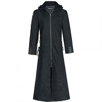 Gothicana by EMP Aziel Hombre Abrigo Militar Negro XXL, 100% algodón, Schnürung