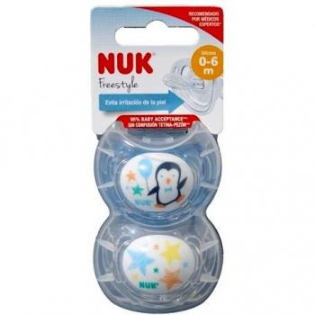 Nuk Freestyle chupete ortodontico, 2un, 0-6 meses, colores surtidos
