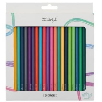 Lápices de Colores Mr. Wonderful 24 Piezas para Proyectos Creativos