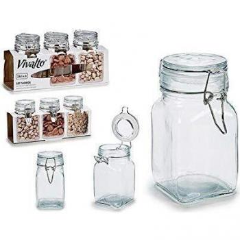 Set de 3 Botes Vivalto Transparentes (0,25 L) - 6,5 x 12 x 9,5 cm