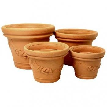 Vaso Redondo de Resina Terracota Elios 45 cm Ø x 33 cm H