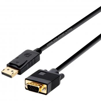 AISENS - A125-0365 Cable conversor displayport a VGA, DP Macho a VGA Macho, Negro, 2.0m