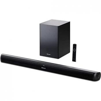 Sharp HT-SBW202 Wireless 2.1 Channel Soundbar - Black, Features: 200W Slim Speaker, Bluetooth 4.2 for Streaming, Auxiliary Input, USB Playback, HDMI ARC/CEC, Digital Optical Input, Wall Mount or