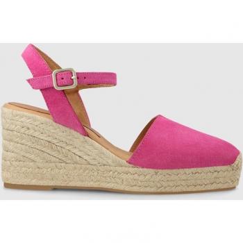 Alpargatas de mujer en piel serraje fucsia Lodi