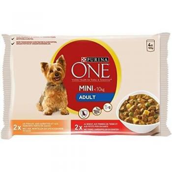 Comida Húmeda Purina One Mini Adult Pollo y Ternera 4 x 100 g