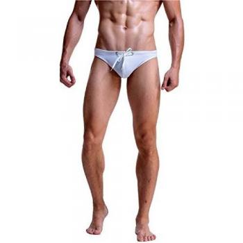 Meerway Bañadores de natación para Hombre Slip Surf Calzoncillos Cortos Trajes de Baño Cortos Cordón Adjustable