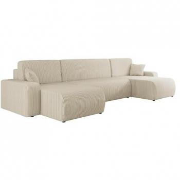 Sofá rinconero Shelton 103 con función de descanso y caja de ropa de cama, dimensiones 312x145x82cm