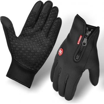BCMRUN Guantes de Ciclismo, Impermeable a Prueba de Viento Antideslizante con Pantalla táctil de tamaño Ajustable Invierno al Aire Libre Guantes de Bicicleta Unisex