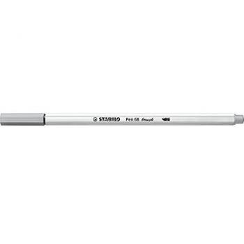 Rotulador Premium STABILO Pen 68 Brush con punta de pincel - Color Gris Medio