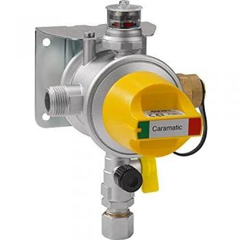 Regulador de presión GOK Caramatic ProTwo 30 mbar 1,5 kg/h con válvula de cambio y conexiones AG M20x1,5 RVS 10/8