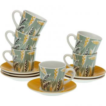 Set de 6 tazas de café con plato Elora Versa