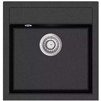 vidaXL Fregadero Cocina 1 Seno Negro Granito Fregadero Lavabo Caño Lavaplatos