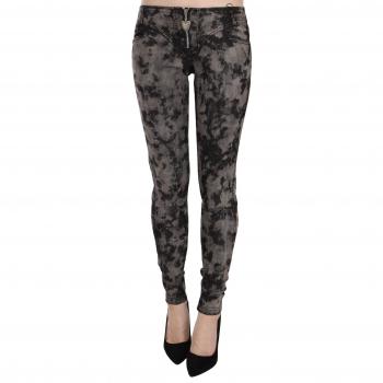 Just Cavalli Black Gray Faded Low Waist Skinny Denim Trousers Jeans - W26