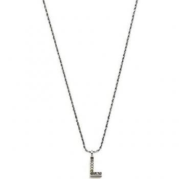 Gargantilla Pertegaz colección INICIALES mujer 41 cm. metal rodiado inicial L 1.5 cm. circonitas