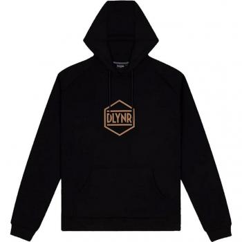 Dolly Noire Men's Black Kangaroo Pocket Hoodie - Size L with Black Logo