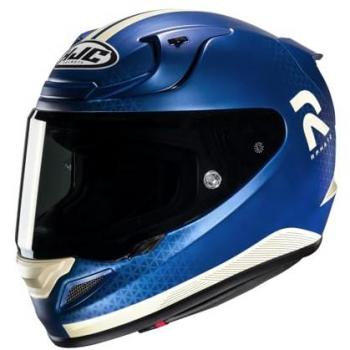 Casco Integral HJC RPHA 12 Enoth Blanco Turquesa Azul Talla S