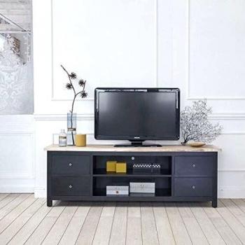 Mueble de TV de madera maciza de caoba y teca de 180 cm