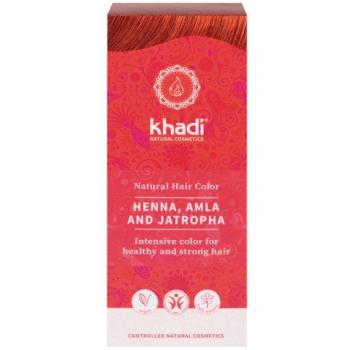 Khadi Henna Natural con Amla y Jatropha 100g Tinte Vegetal Rojo