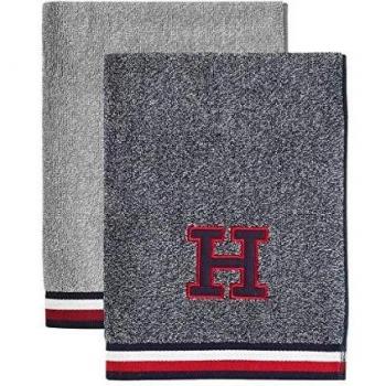 TOMMY HILFIGER Toalla de invitados de 40 x 60 cm o toalla de 50 x 100 cm, 100 % rizo de puro algodón
