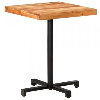 Mesa de bistró cuadrada de madera de mango maciza 60x60x75 cm color marrón