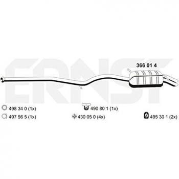 Silenciador trasero ERNST 366014 para Mercedes-Benz Clase E Berline